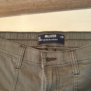 Hollister Army Green Mid-Rise Relaxed Boot Jeans